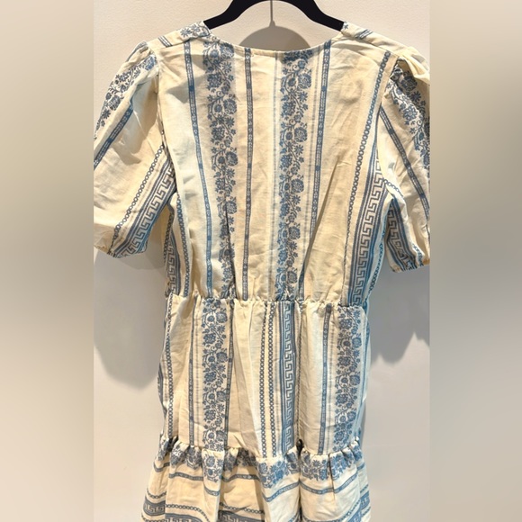 Rinasciemento beige & blue summer dress - Picture 2 of 5